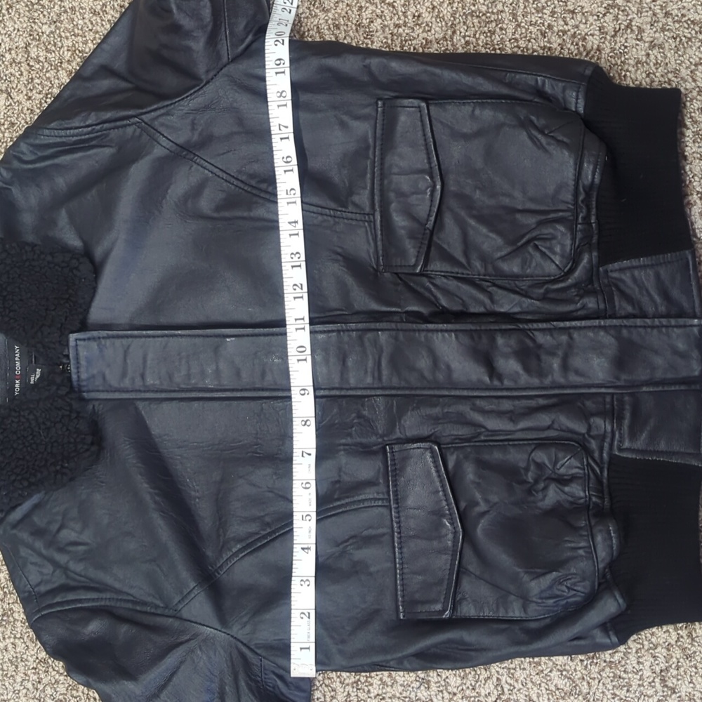 New York & Company leather bomber jacket black size large - Picture 5 of 11